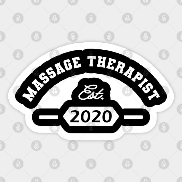 Massage Therapist Est. 2020 Sticker by KC Happy Shop